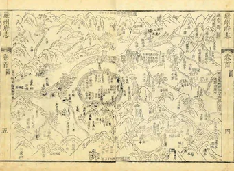Map of Suian County from the Annals of Yanzhou Prefecture, 1756